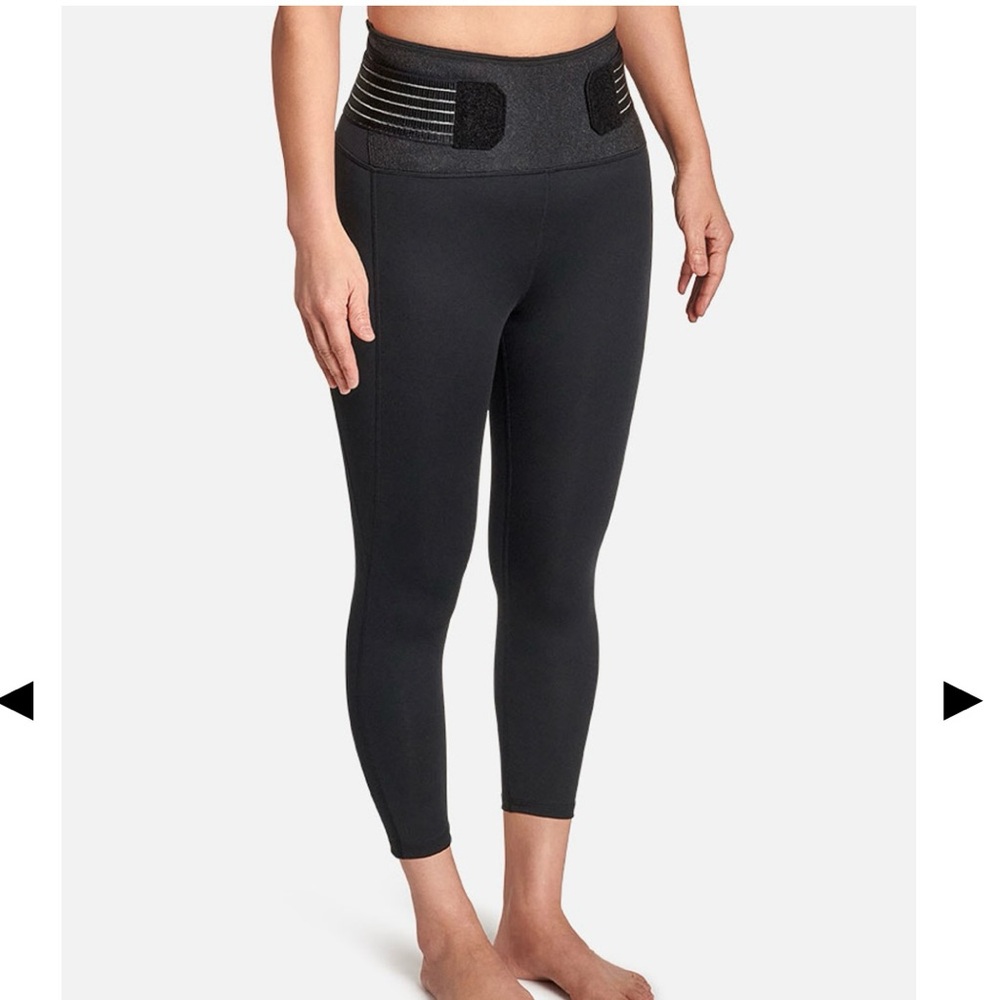 Tommie Copper Black Adjustable Strap 24”Leggings Mid Rise Large NWT